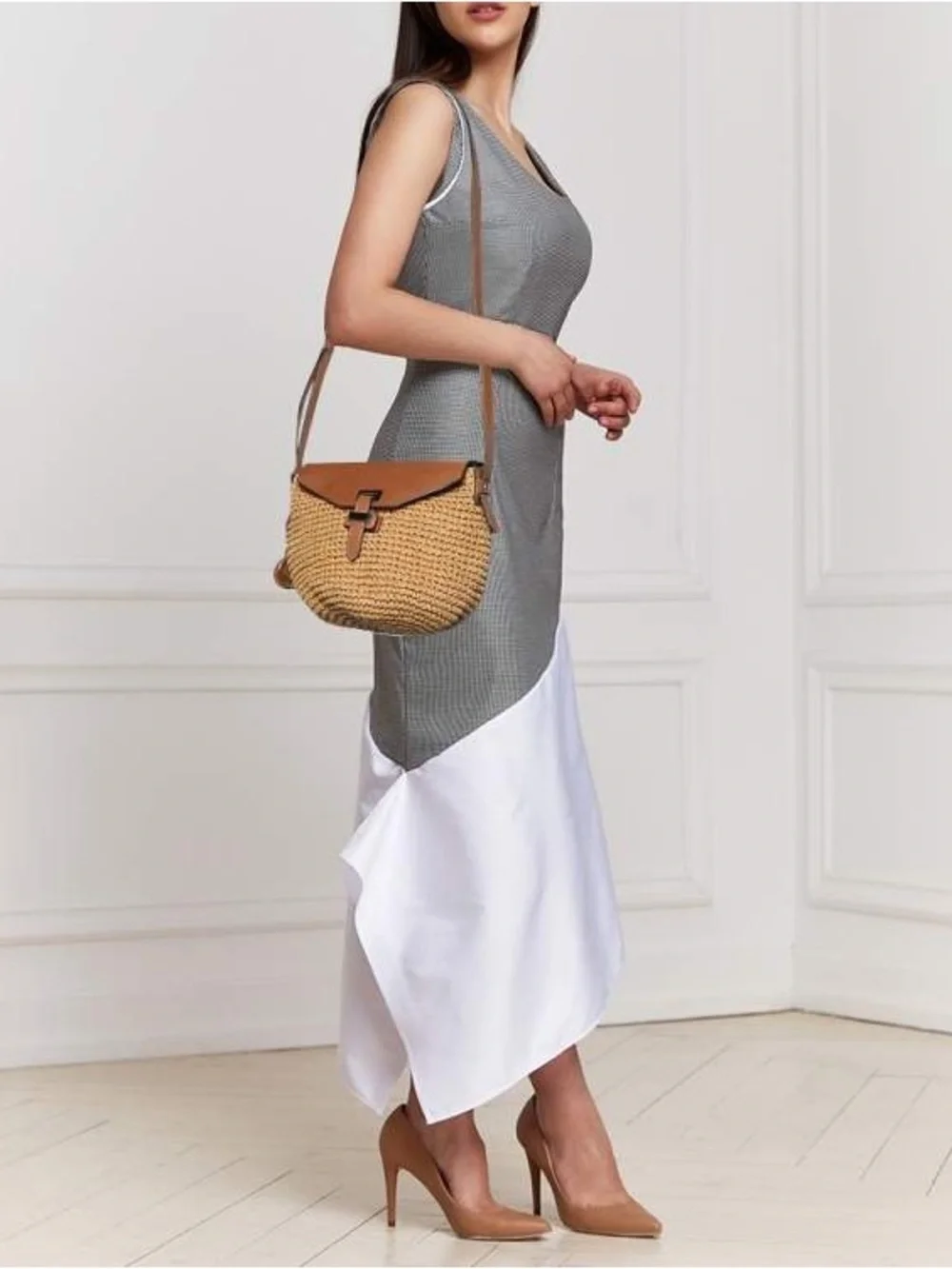 Michael Kors Naomi raffia crossbody bag